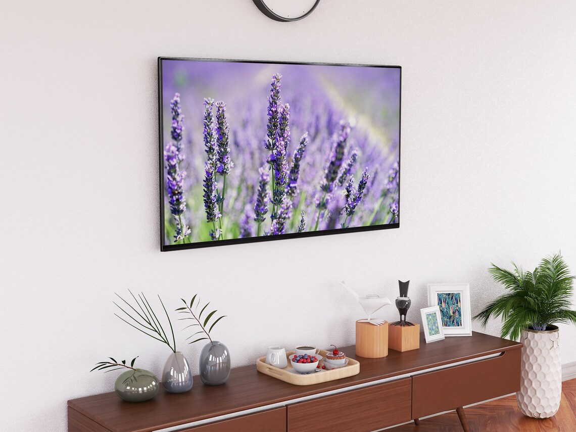 Purple Lavender Blooms Close Up Provence Summer Field Wall Art - Image 2