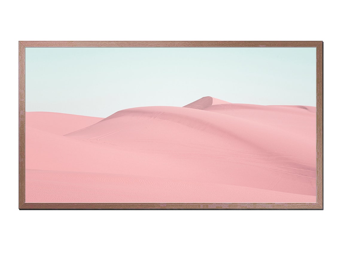 Pink Sand Dunes Pastel Desert Minimalist Landscape Photo Poster