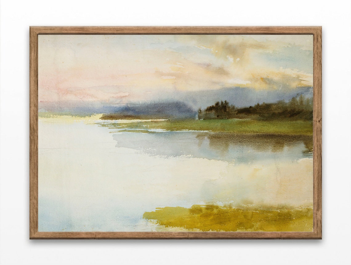 Vintage Seashore Oil Paintings Abstract Landscape Prints Farmhouse Wall Decor Wall Art