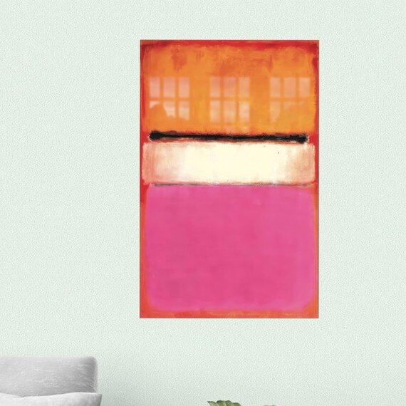 Orange White Pink Color Field Abstract Modern Art Wall Poster