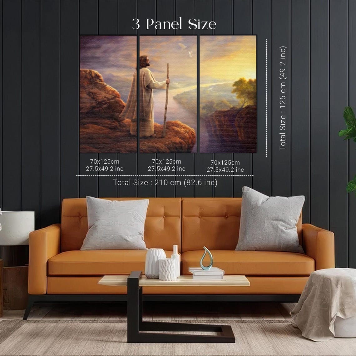 Jesus Christ Standing on a Cliff Overlooking the Valley Poster - Image 2