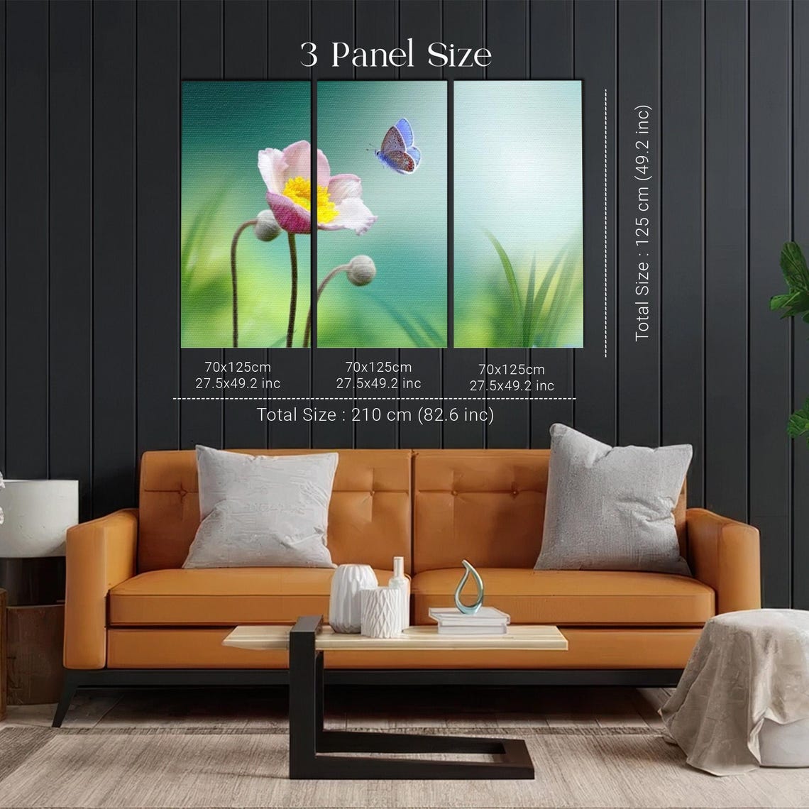 Elegant Flower And Butterfly Decorative Wall Art Large Wall Art Flower Print Housewarming Gifts Flower Wall Art - Image 2