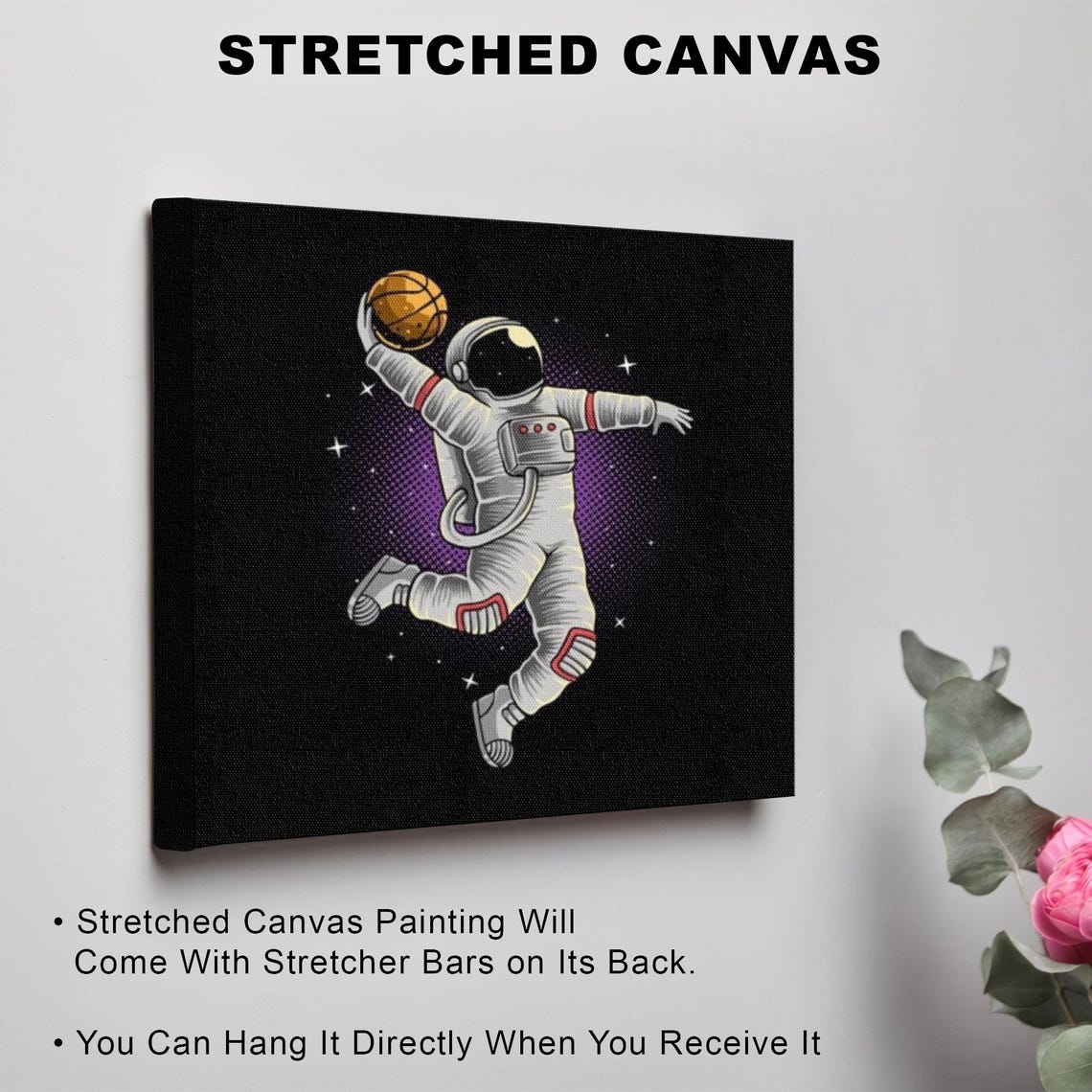 Astronaut Slam Dunking a Basketball Among Stars in Deep Space Poster - Image 3