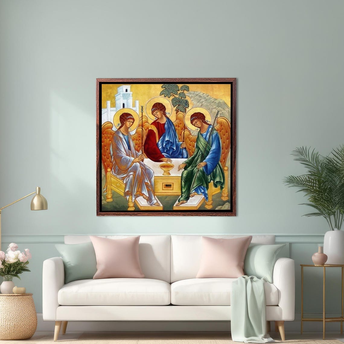 Holy Trinity Icon By Andrei Rublev Orthodox Religious Angel Poster