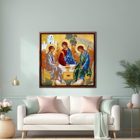 Holy Trinity Icon By Andrei Rublev Orthodox Religious Angel Poster