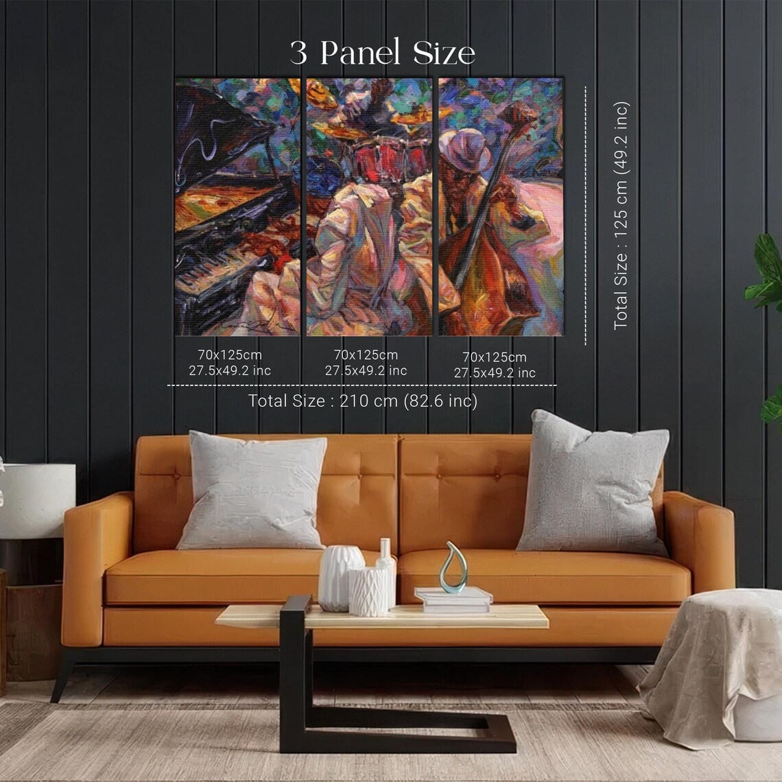 Jazz Band Playing Piano Bass And Drums Expressionist Music Painting Poster - Image 2