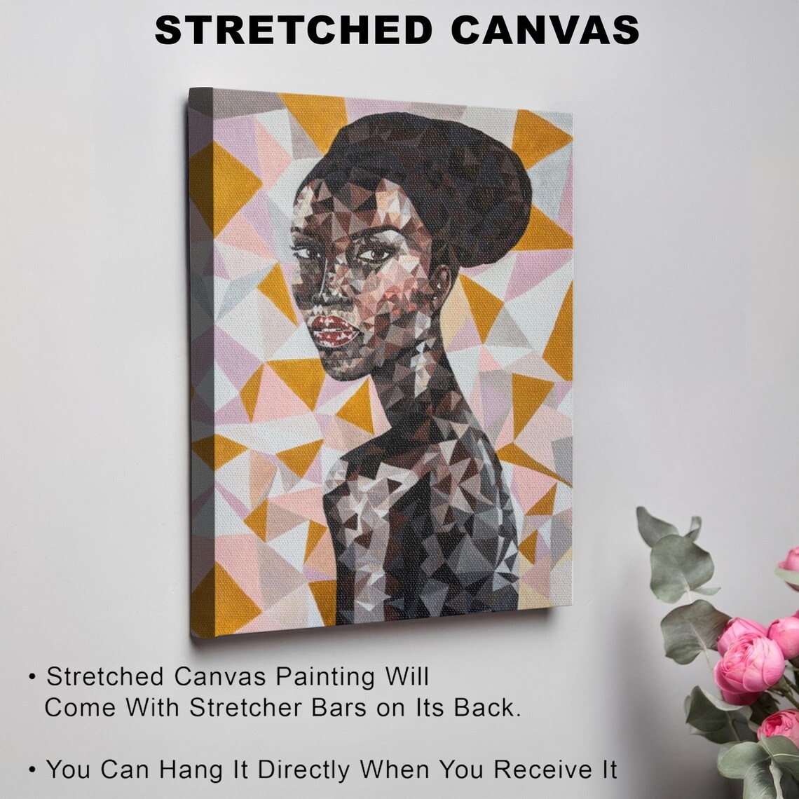 African Woman Decorative Wall Print Housewarming Gift Framed Portrait Wall Decor Modern Portrait Art - Image 3