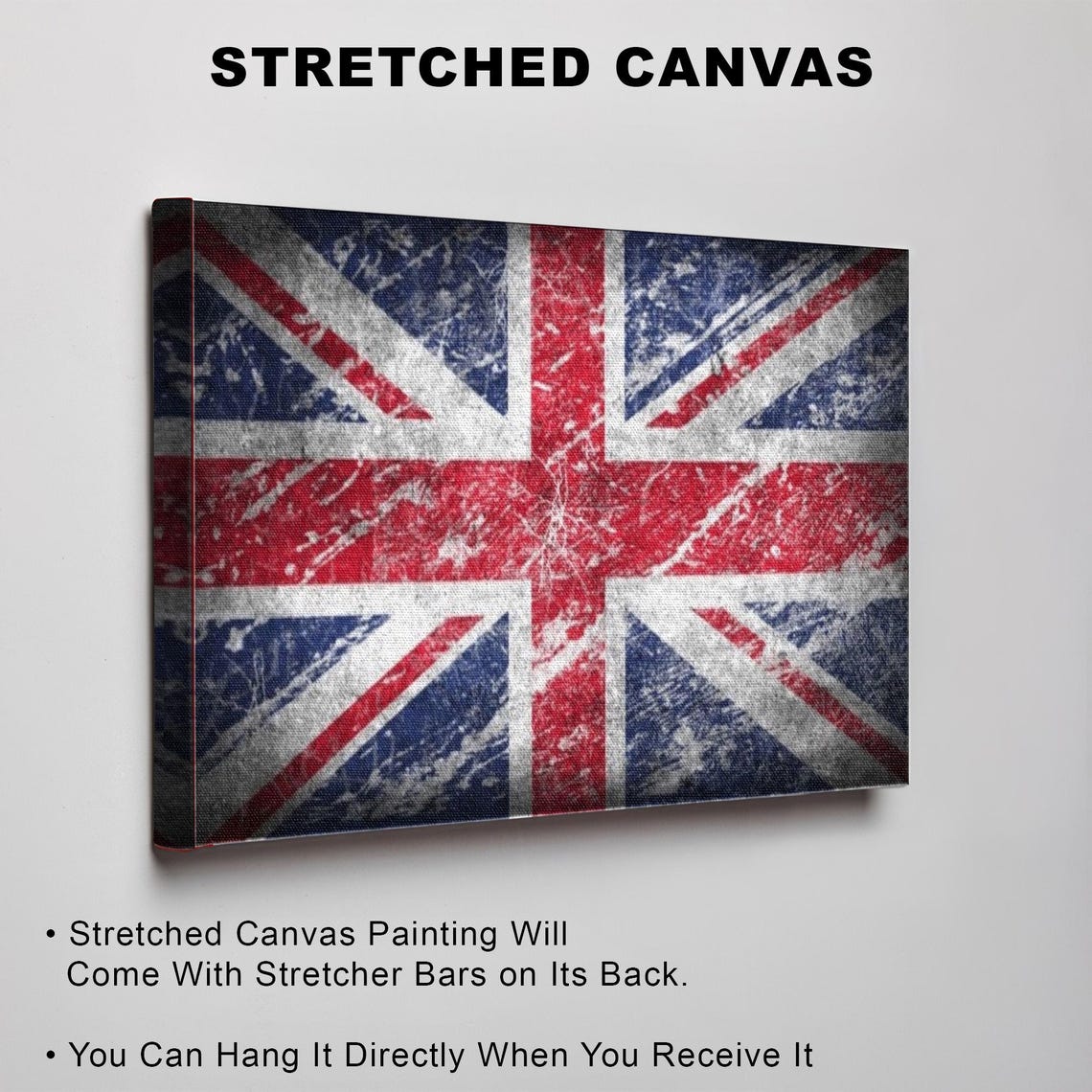 Distressed Vintage Union Jack British Flag with Worn Texture Poster - Image 3