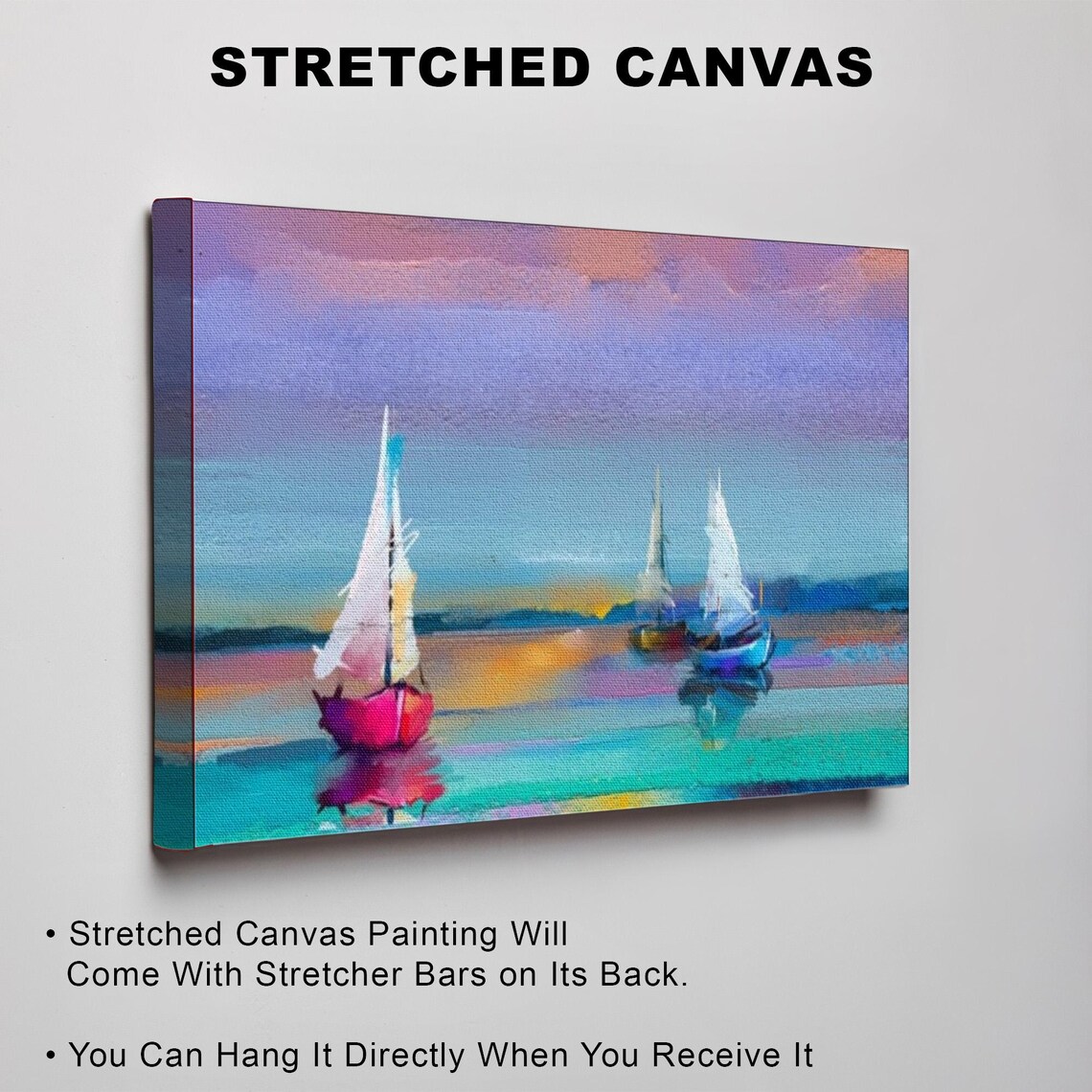 Colorful Sailboats Gliding On A Bright Blue Turquoise Sea Poster - Image 3