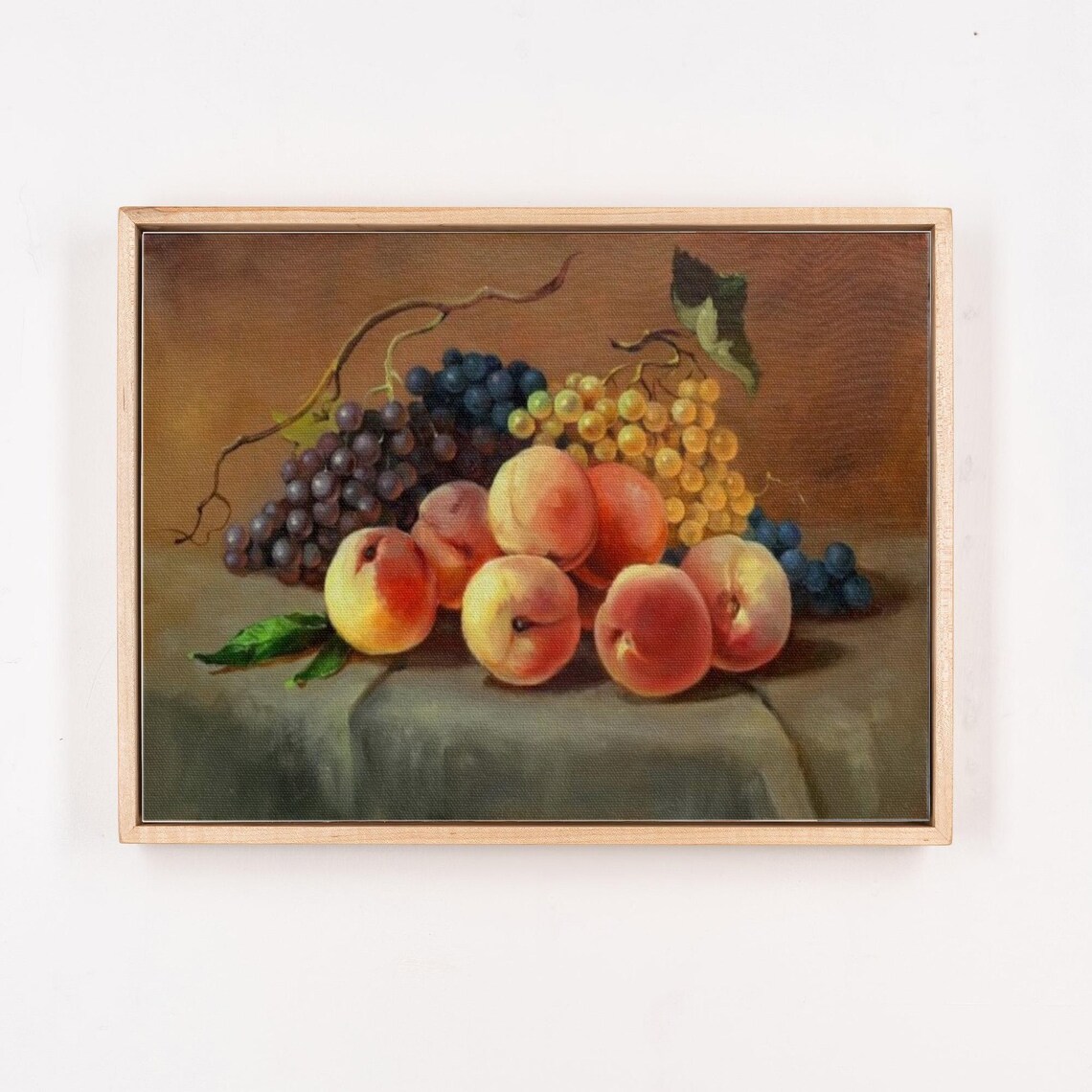 Peaches And Grapes Classic Still Life Painting Scene Art Poster - Image 4