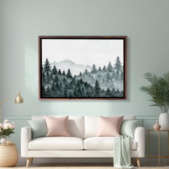 Watercolor Forest Landscape Decorative Wall Art Nature Print Nature Wall Decor Nature Decor Nature Art