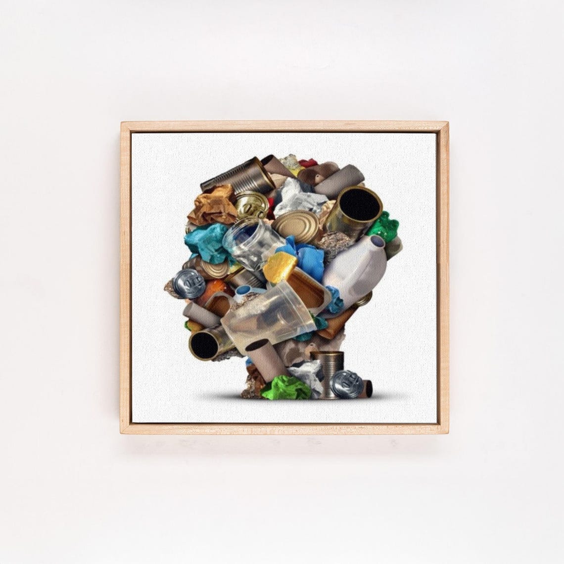 Surreal Human Head Made Of Trash Environmental Awareness Poster - Image 4