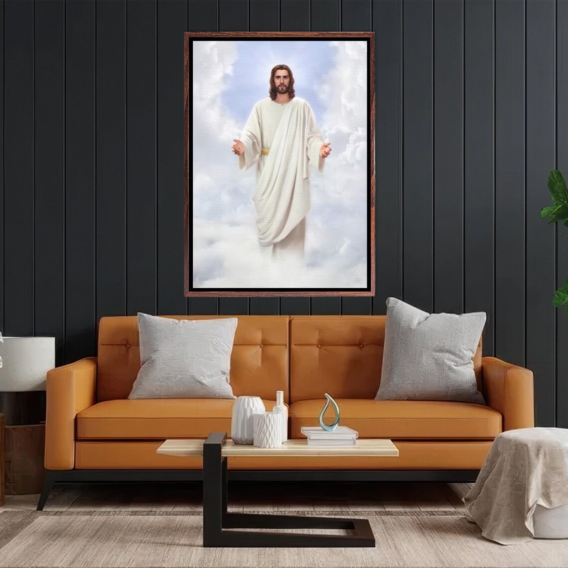 Jesus Christ In White Robes Among The Clouds Faith Art Poster - Image 2