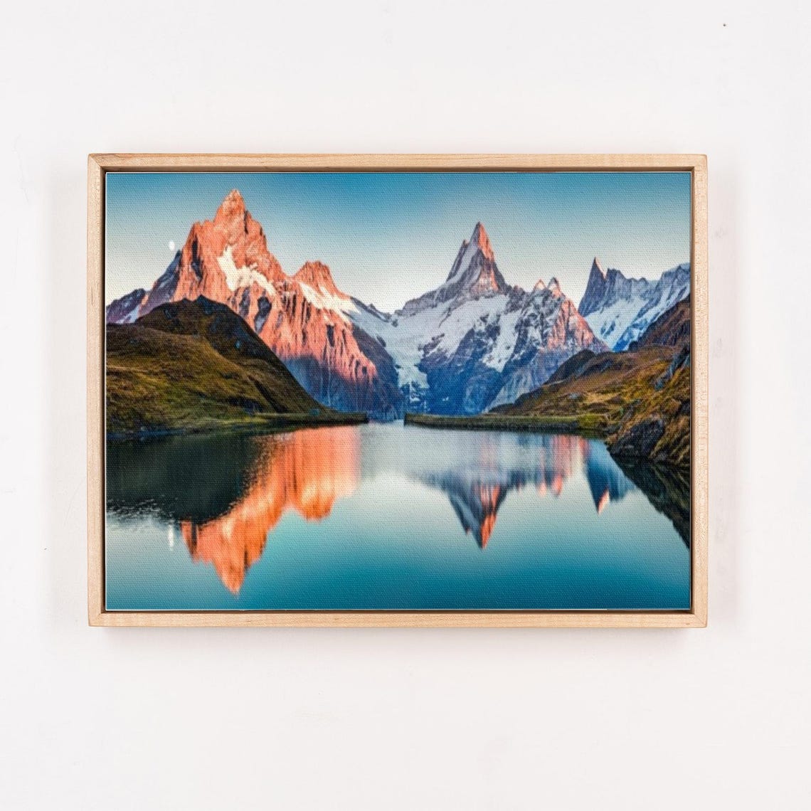 Snowcapped Swiss Alps Mirrored In Still Mountain Lake Poster - Image 4