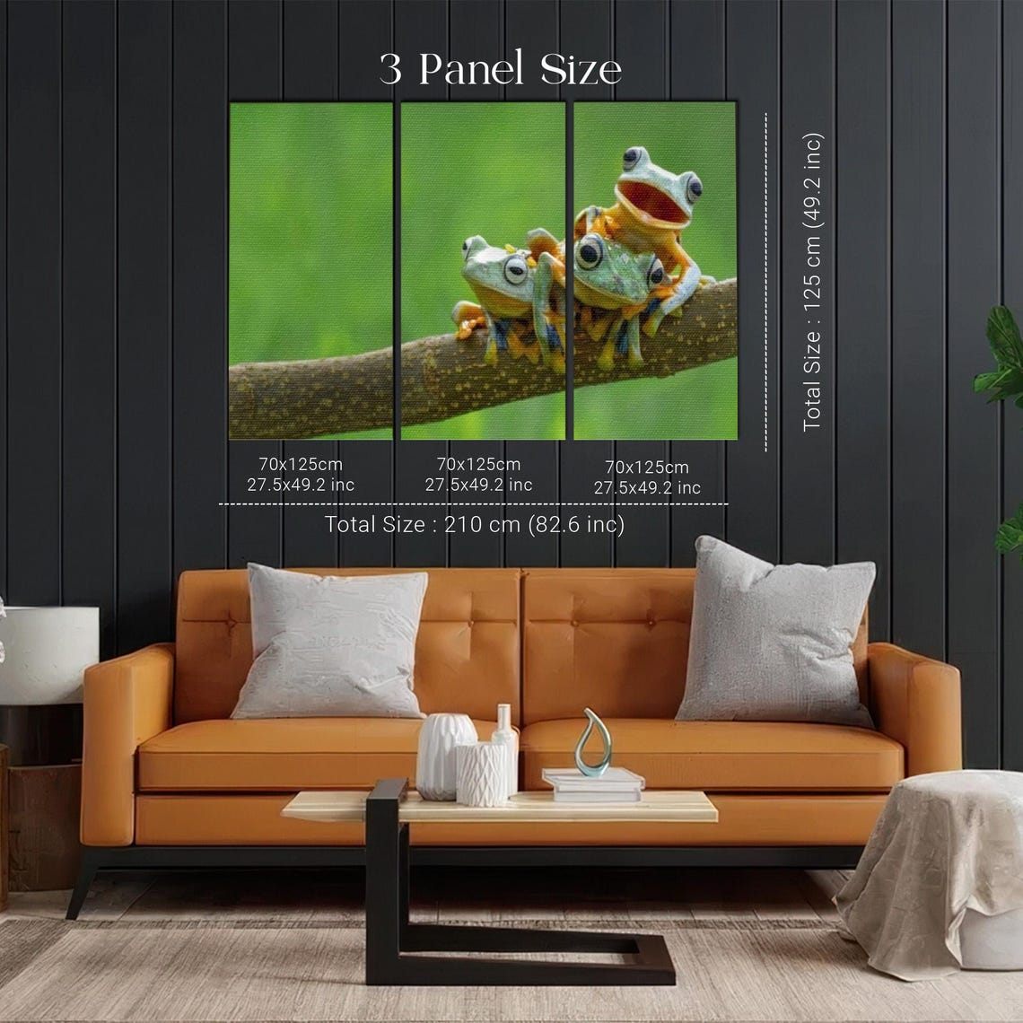 Three Tree Frogs Perched On A Branch Wildlife Photo Art Poster - Image 2
