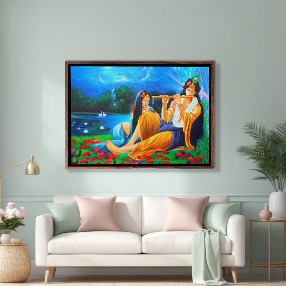 Indian Lovers Decorative Wall Art Illustration Wall Art Large Wall Art Housewarming Gifts Illustration Modern Wall Decor