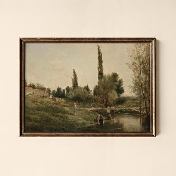 Vintage River Landscape Print Living Room Decor Wall Art Collected Prints Cpl095