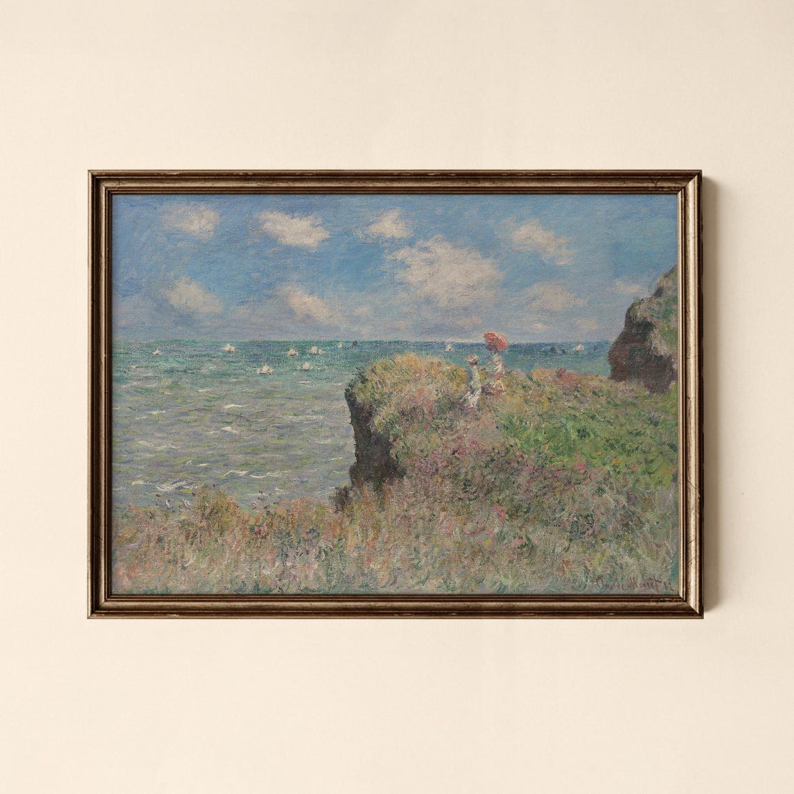 Monet Cliff At Pourville Morning Coastal Impressionist Poster