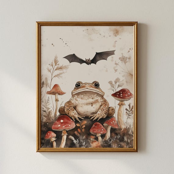 Halloween Bat And Toad, Nursery Decor