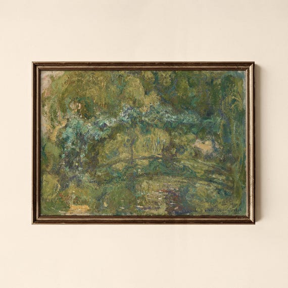 Vintage Green Forest Print Living Room Decor Collected Prints Cpl292
