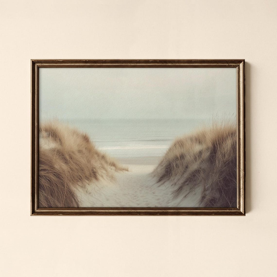 Sandy Beach Path Through Dune Grass to the Sea Coastal Print