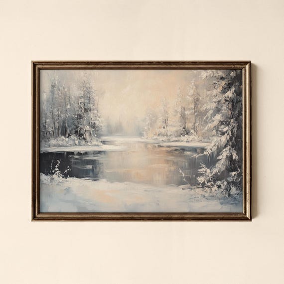 Vintage Winter Forest Print Living Room Decor Wall Art Collected Prints Cpl431