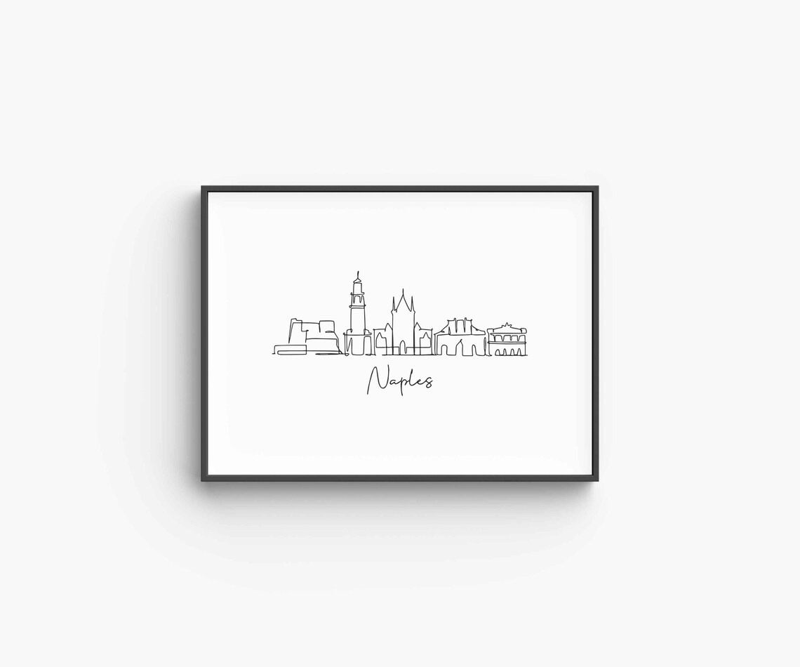 Naples Historic Skyline Line Art Minimalist Italy Travel Poster - Image 6