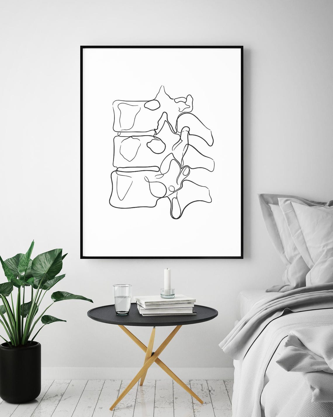 Spine Anatomy Line Art Vertebrae Medical Illustration Modern Poster - Image 5