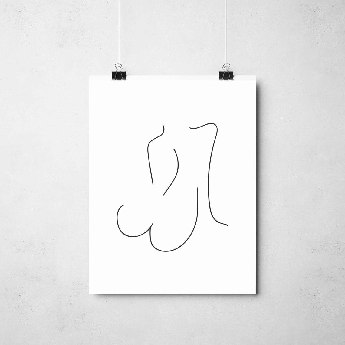 Abstract Female Torso Line Art Sculptural Body Curves Wall Poster - Image 4