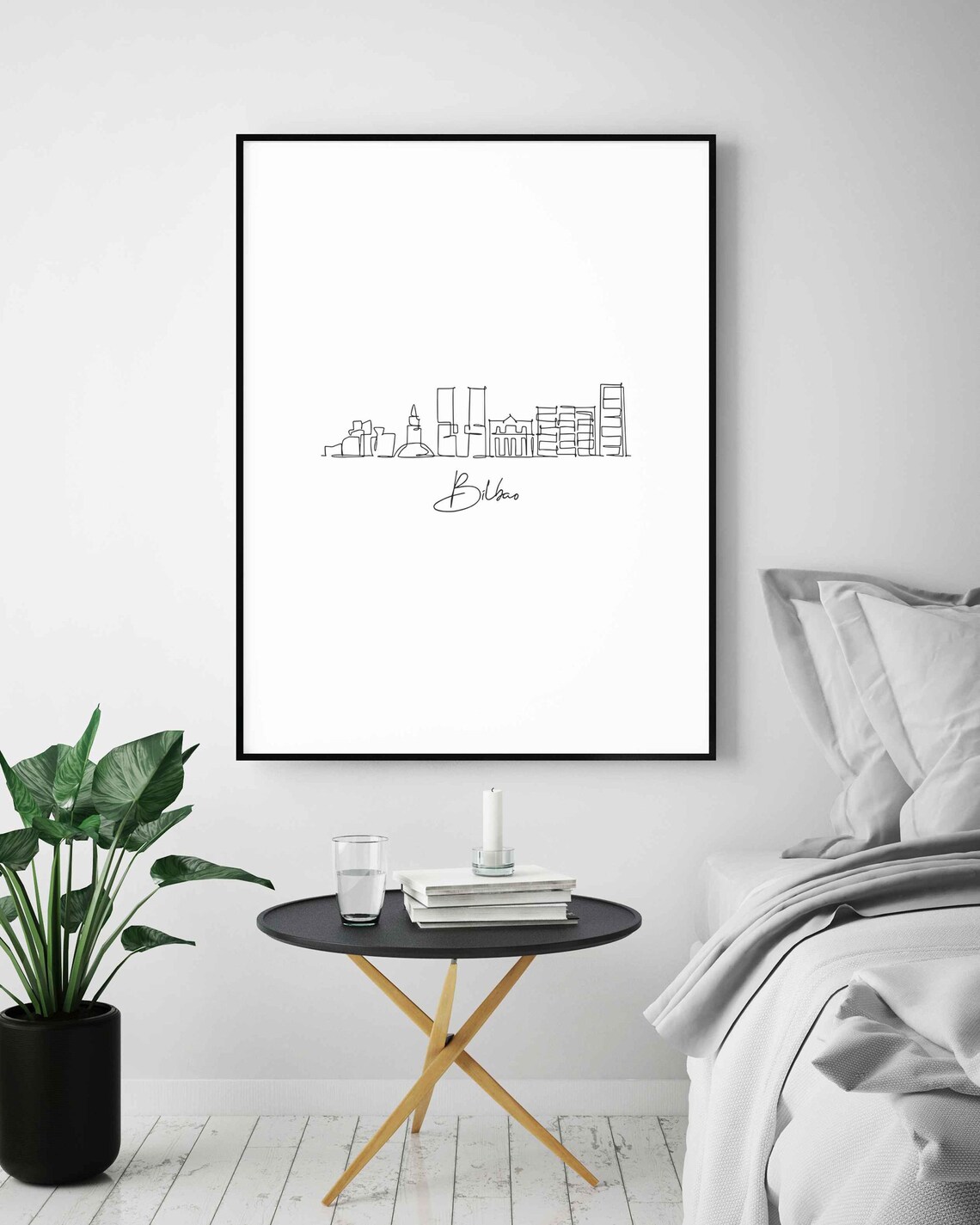 Bilbao Spain Skyline Single Line Drawing Minimalist Modern Travel Poster - Image 2