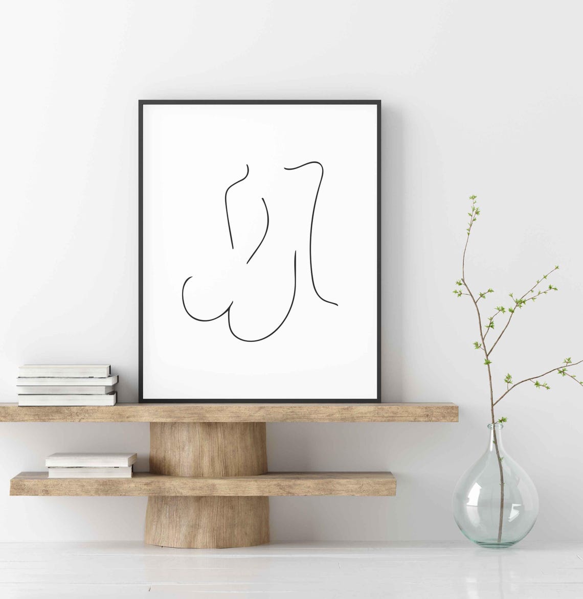 Abstract Female Torso Line Art Sculptural Body Curves Wall Poster - Image 2