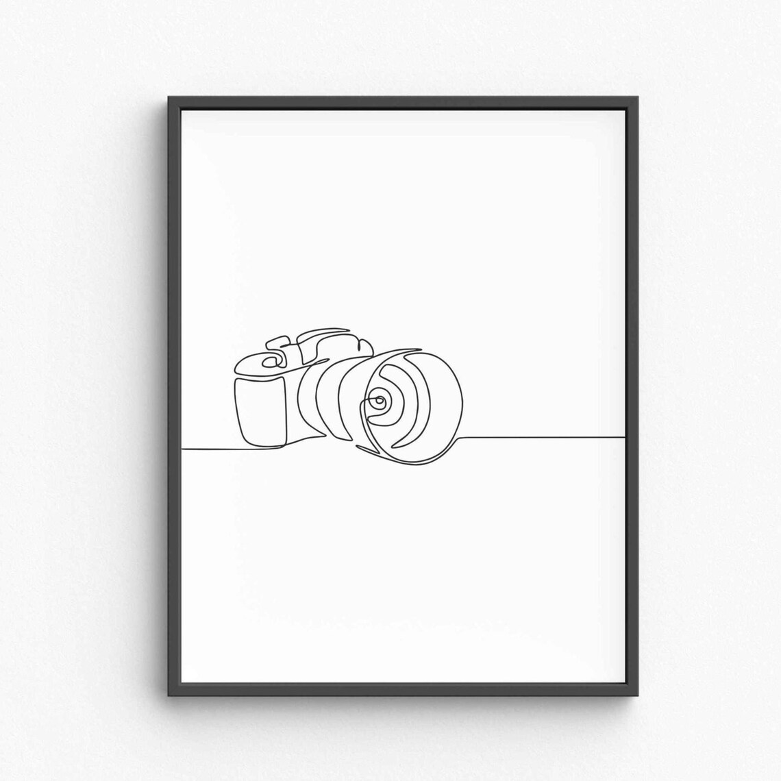 Vintage Camera Line Art Photography One Line Drawing Gift Poster