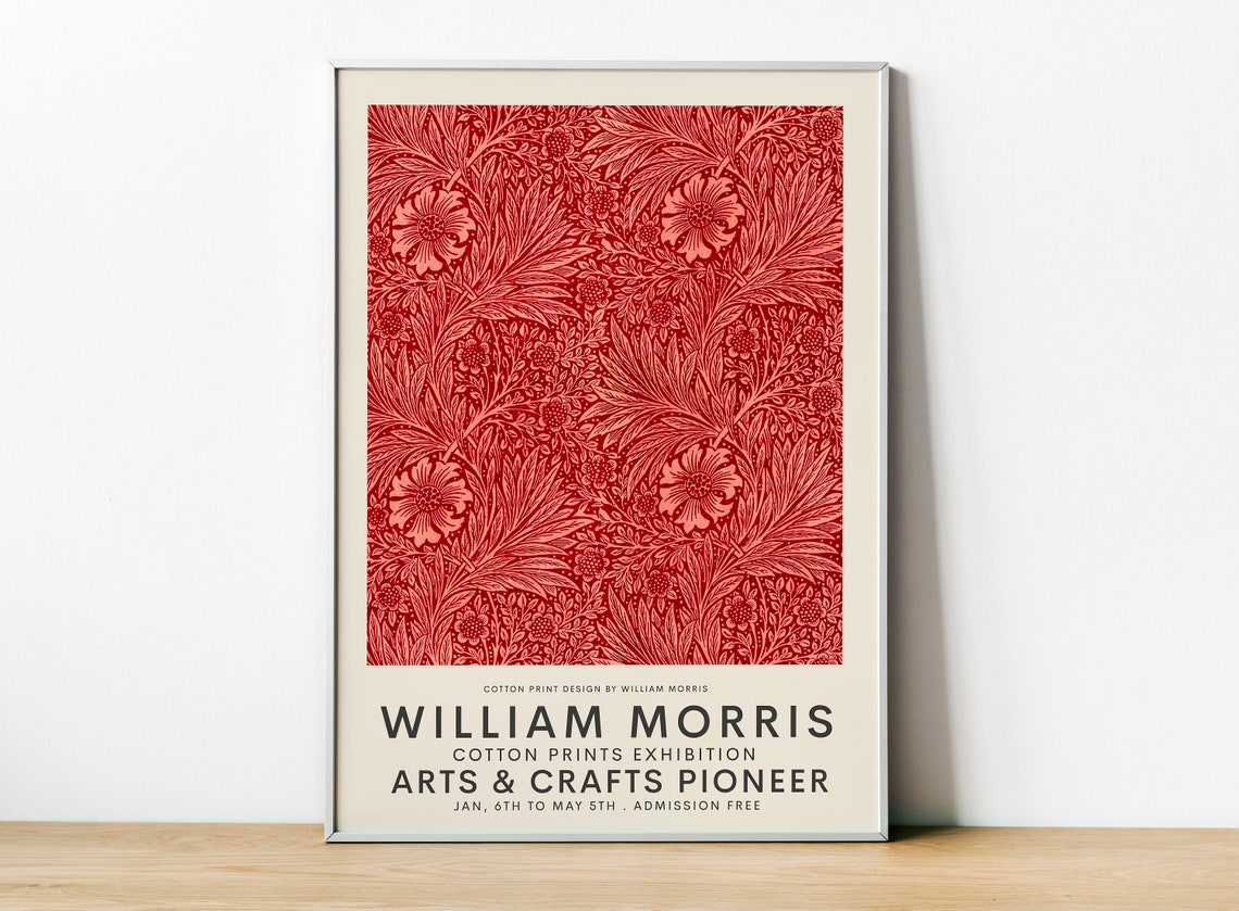 William Morris Exhibition Poster, Arts And Crafts