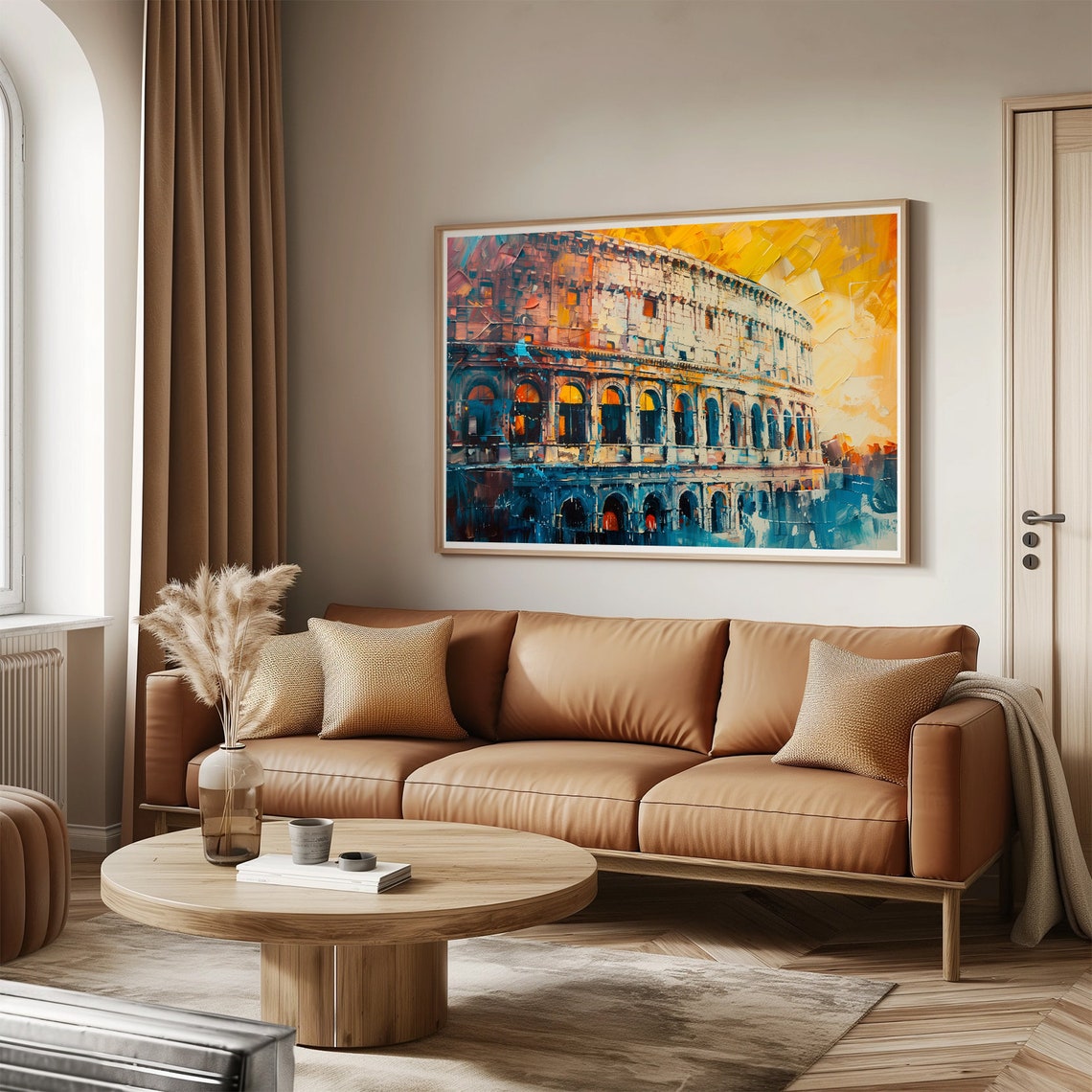 Coliseum Sunset Modern Abstract Painting Wall Art Print Frame Tv Art Tv - Image 3