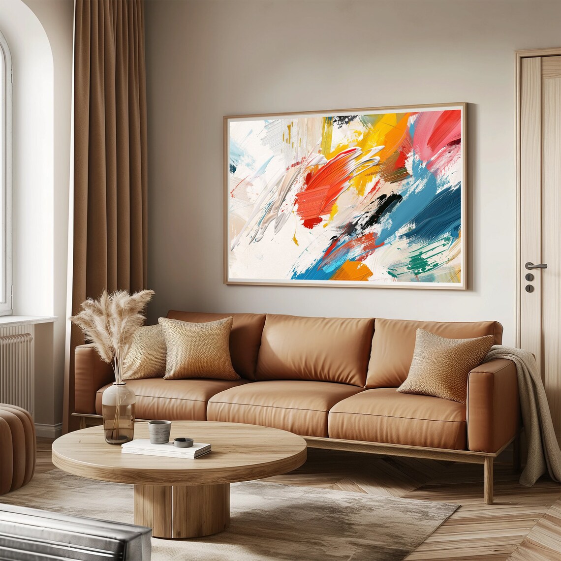 Bold Colorful Abstract Brush Strokes Energy Modern Art Print Poster - Image 3