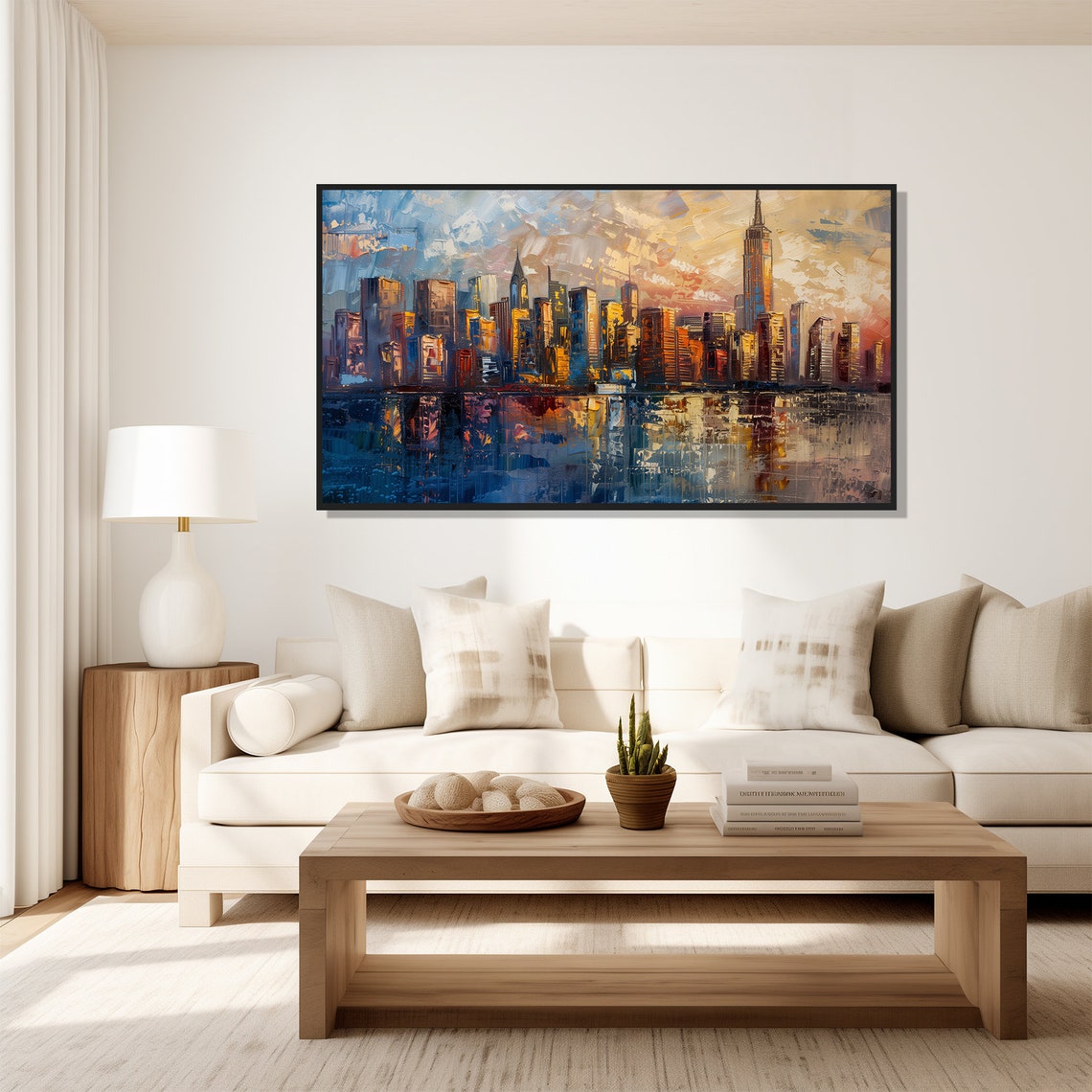 New York Skyline Painting Sunrise Manhattan Empire State View Poster - Image 5