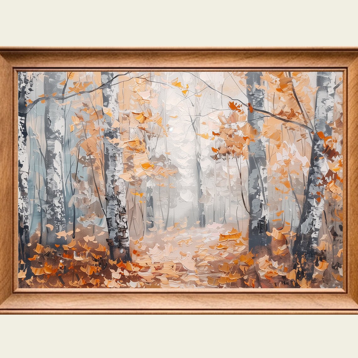 Birch Forest Oil Painting Wall Art Print Frame Tv Art Tv