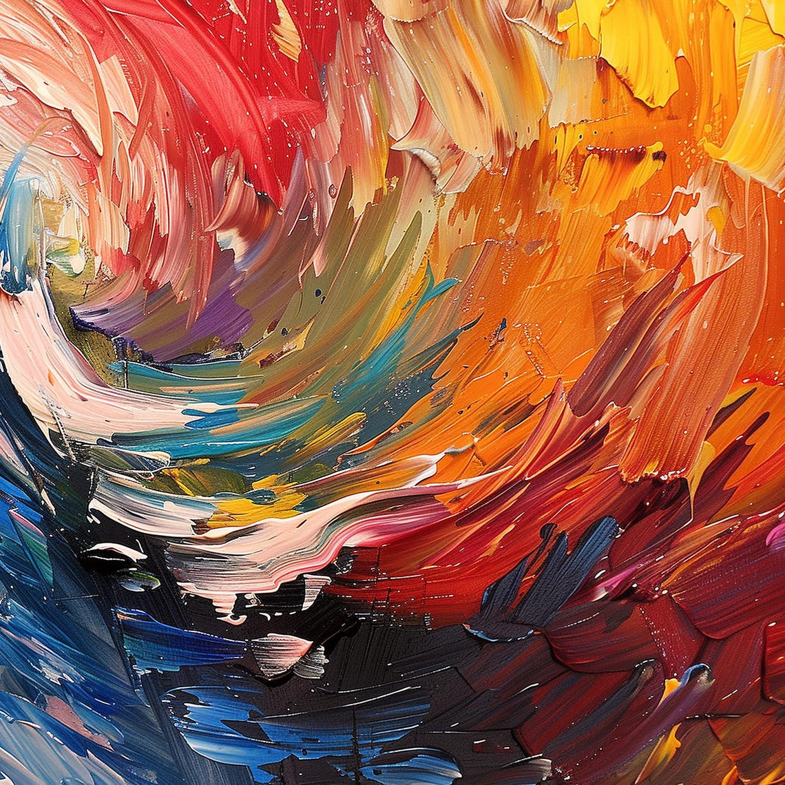 Rainbow Swirl Modern Abstract Painting Wall Art Print Frame Tv Art Tv - Image 6