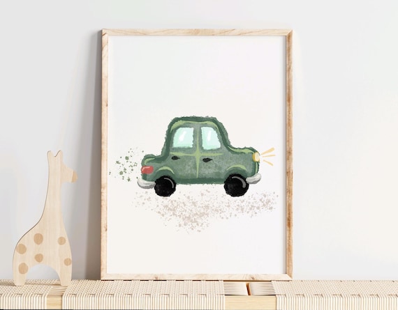 Car Picture Toddler Boys Room Art Print