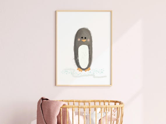Arctic Theme Nursery Penguin Print Wall Art Decor Baby Sea Toddler