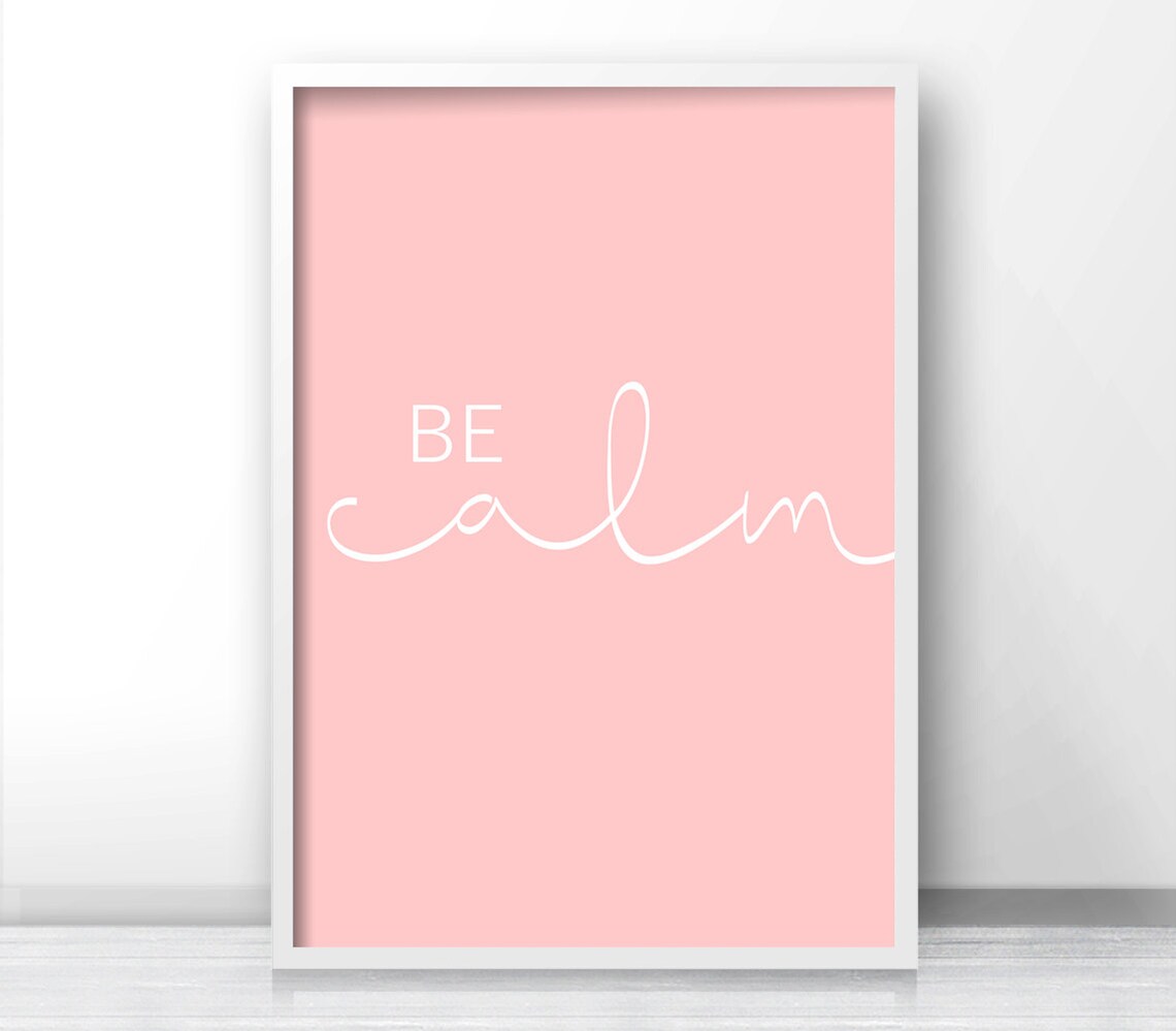 Be Calm Pink Minimalist Typography Poster Print - Image 4