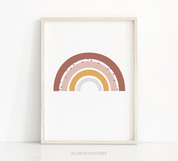 Rainbow Nursery Art Print, Kids Room Wall Decor
