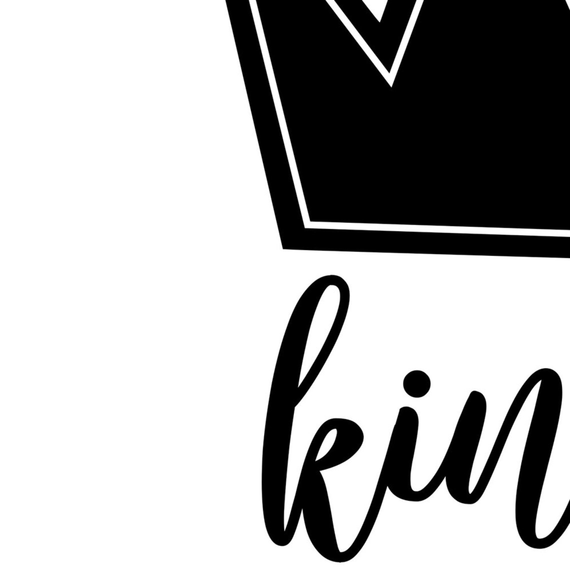 King Of Cuteness Black Crown Monochrome Boy Nursery Wall Art - Image 4