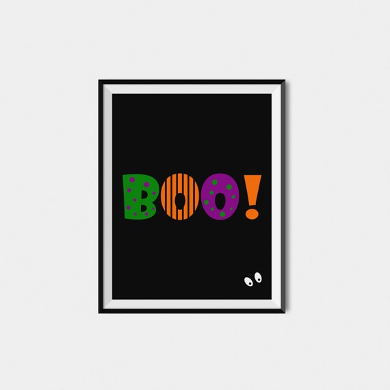 Boo Halloween Decor Art Print, Halloween Sign