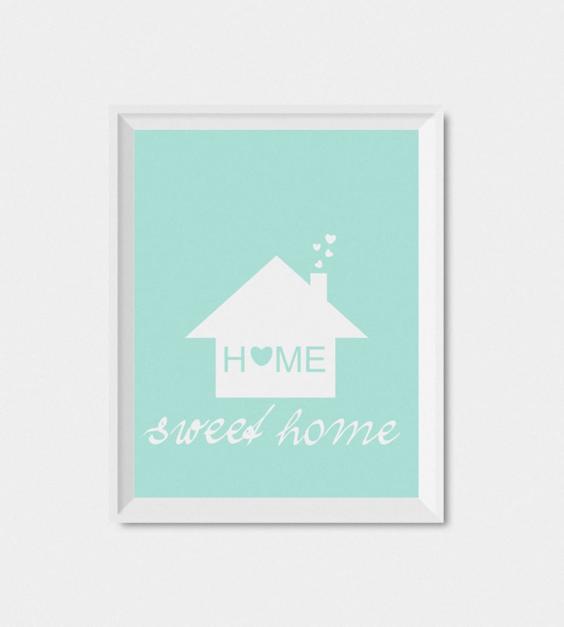 Home Sweet Home Quote Art Print, Mint Home Decor - Image 2