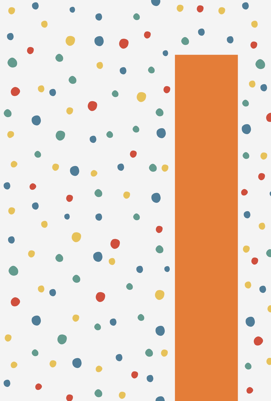 Letter I Monogram Orange Polka Dots Nursery Print Kids Wall Art - Image 2