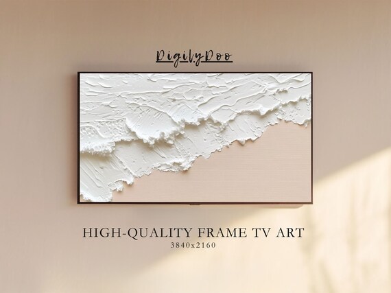 White Textured Sea Waves Beige Neutral Beach Minimalist Poster