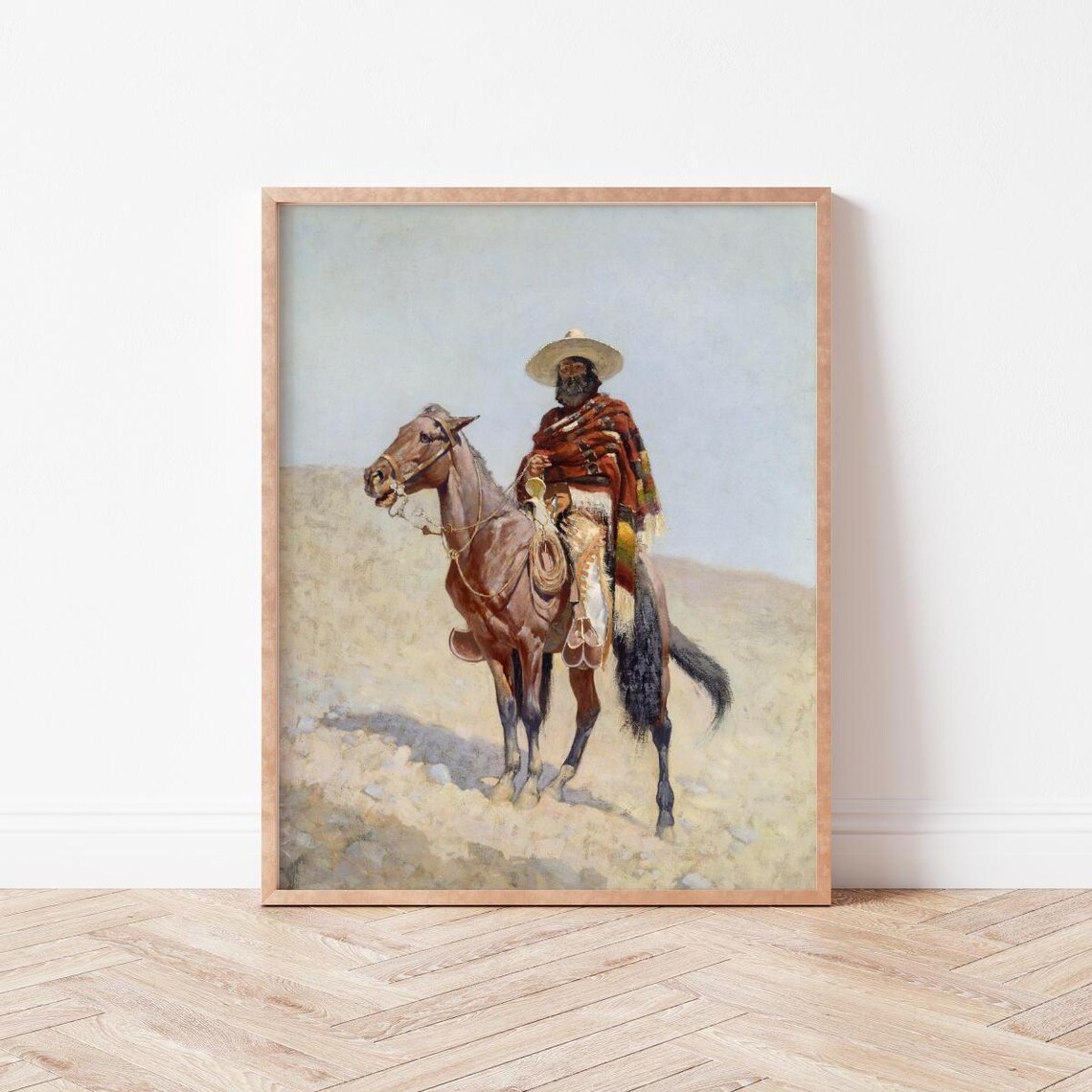 Vintage Cowboy Art Print, Rustic Wild West Violets