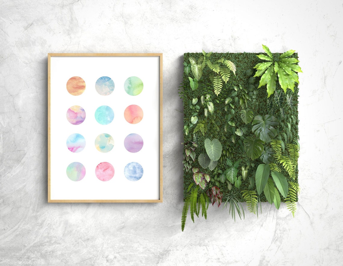 Pastel Watercolor Circles Minimalist Geometric Abstract Poster - Image 3