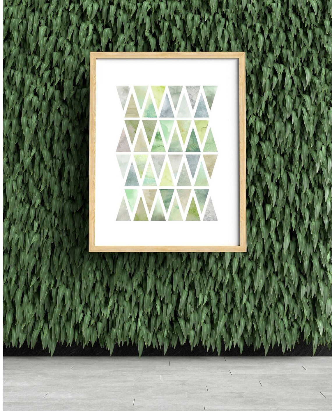 Neutral Multicolor Geometric Triangle Grid Print Watercolor Modern Abstract Decor Earth Tone Green Gray Blue Versatile - Image 4